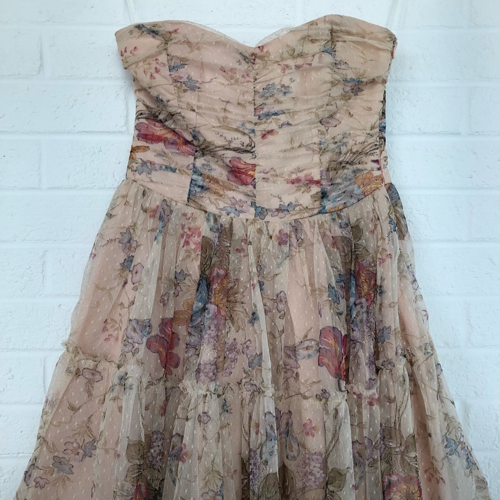 Zara tulle dress. Light pink & flowers. M